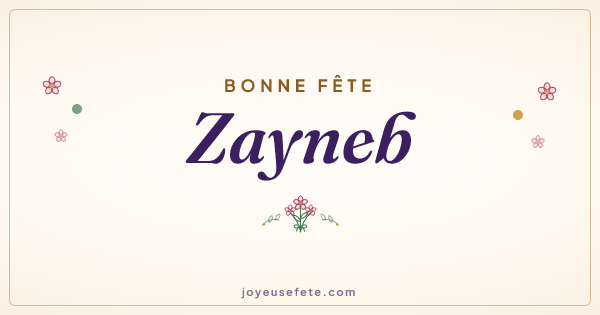 Image « Bonne fête Zayneb » au format large