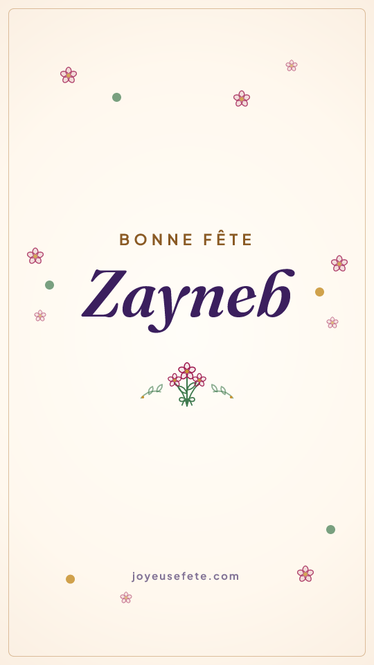 Image « Bonne fête Zayneb » au format story