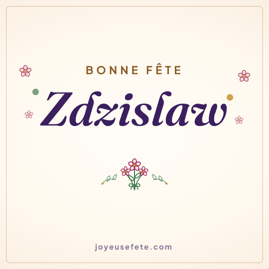 Image carrée « Bonne fête Zdzislaw » pour WhatsApp