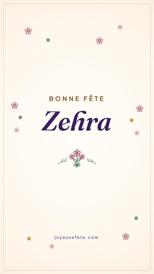 Image « Bonne fête Zehra » au format story