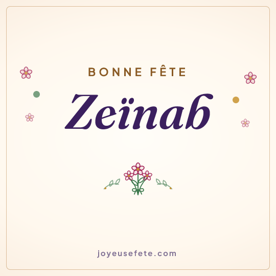 Image carrée « Bonne fête Zeïnab » pour WhatsApp