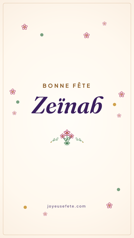 Image « Bonne fête Zeïnab » au format story