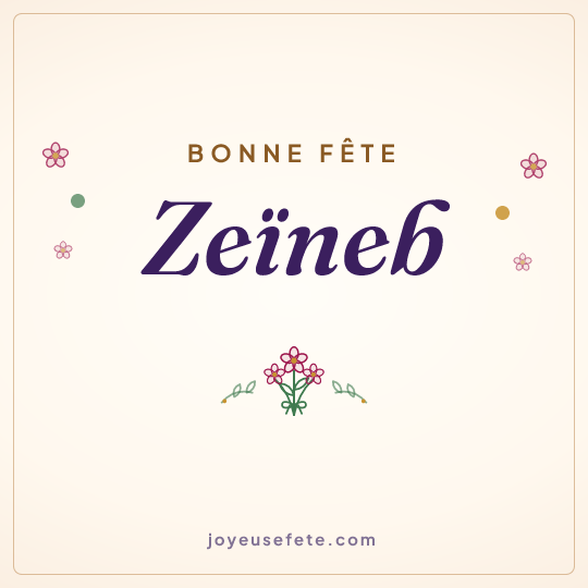 Image carrée « Bonne fête Zeïneb » pour WhatsApp