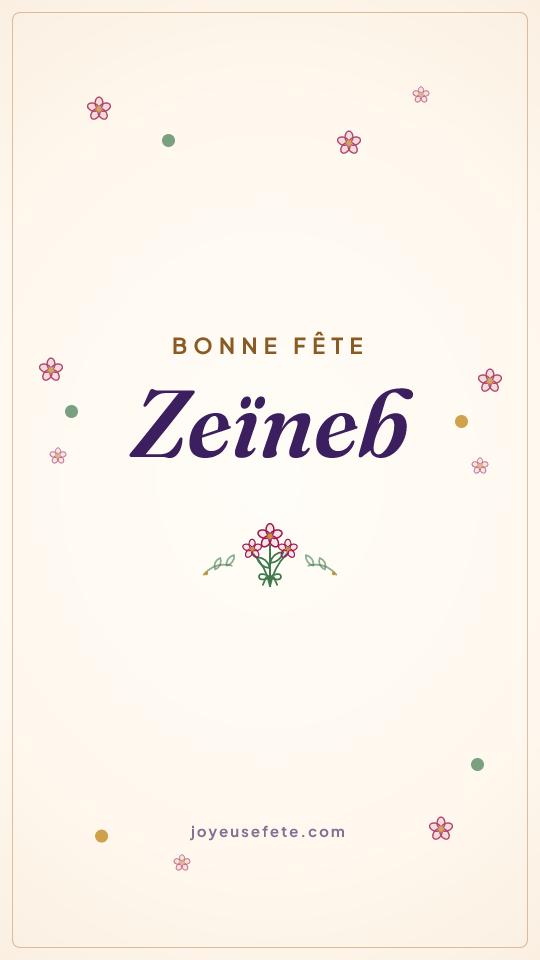 Image « Bonne fête Zeïneb » au format story
