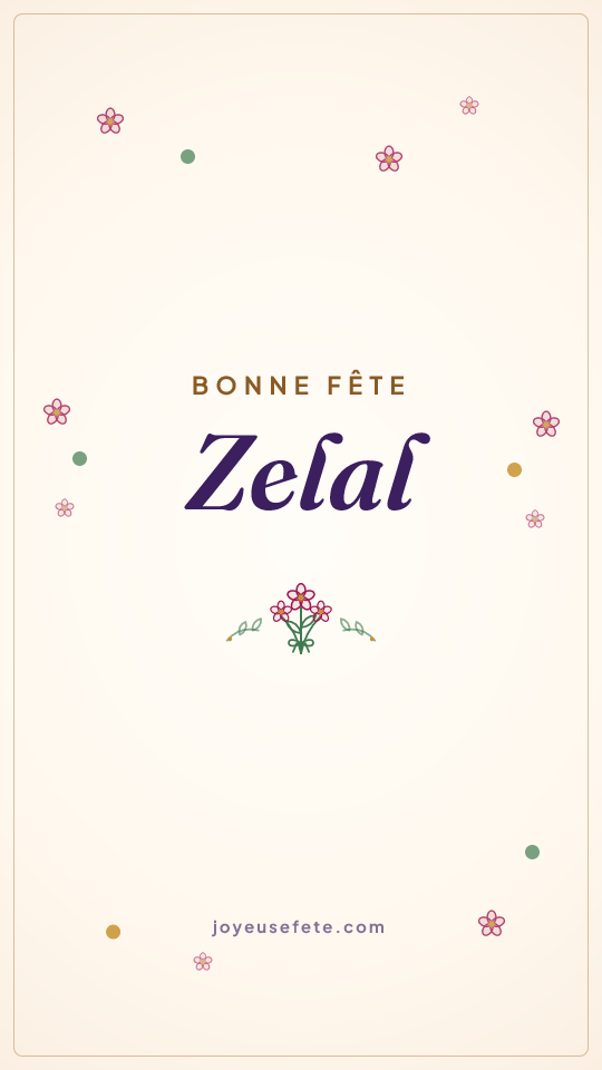 Image « Bonne fête Zelal » au format story