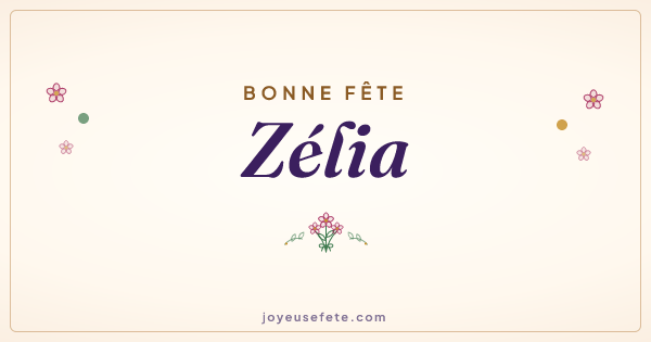 Image « Bonne fête Zélia » au format large