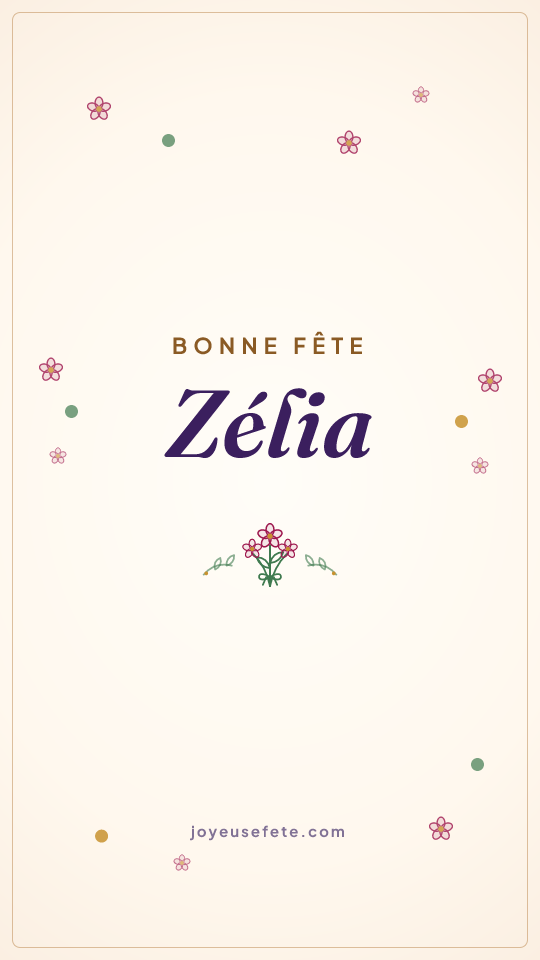 Image « Bonne fête Zélia » au format story