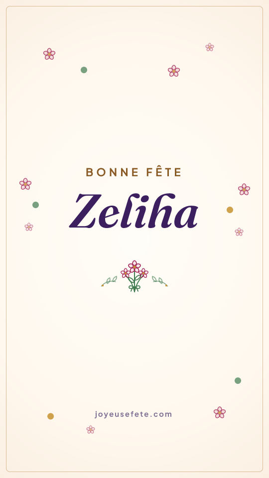 Image « Bonne fête Zeliha » au format story
