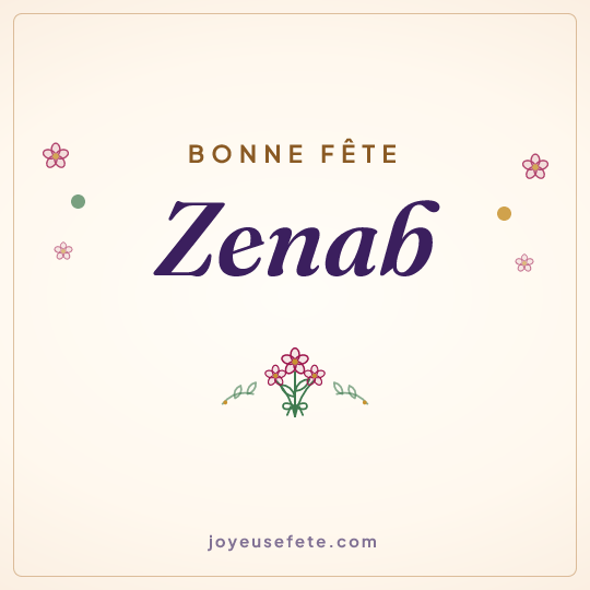 Image carrée « Bonne fête Zenab » pour WhatsApp