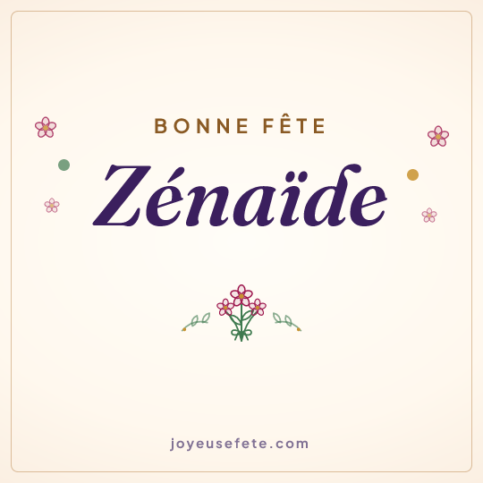 Image carrée « Bonne fête Zénaïde » pour WhatsApp