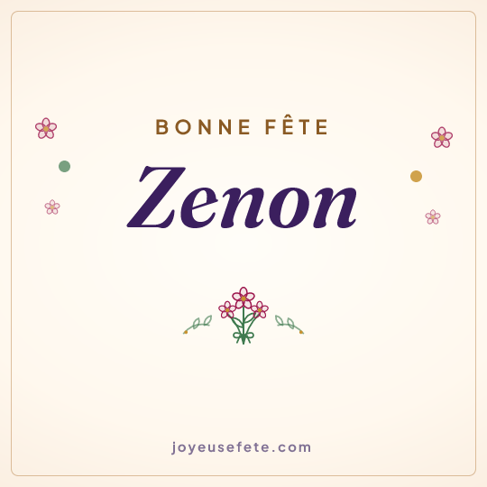 Image carrée « Bonne fête Zenon » pour WhatsApp