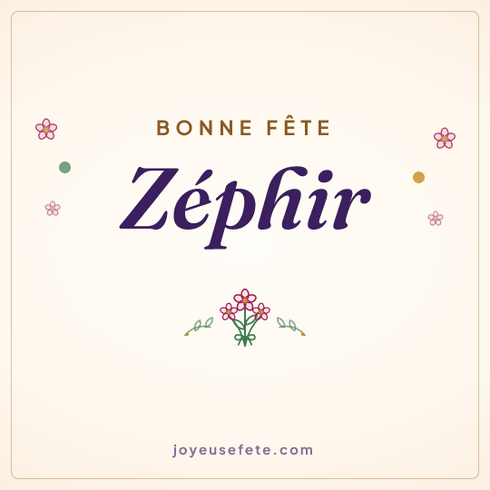 Image carrée « Bonne fête Zéphir » pour WhatsApp