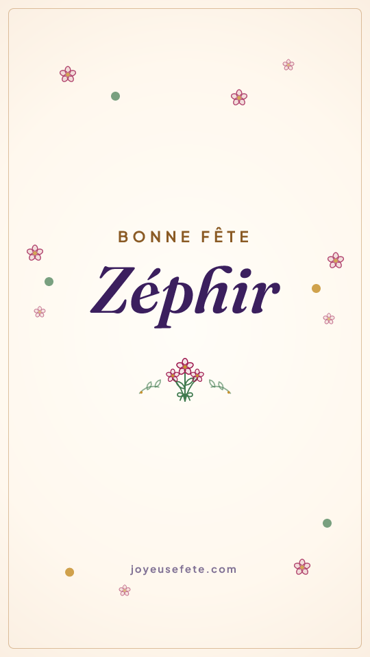 Image « Bonne fête Zéphir » au format story