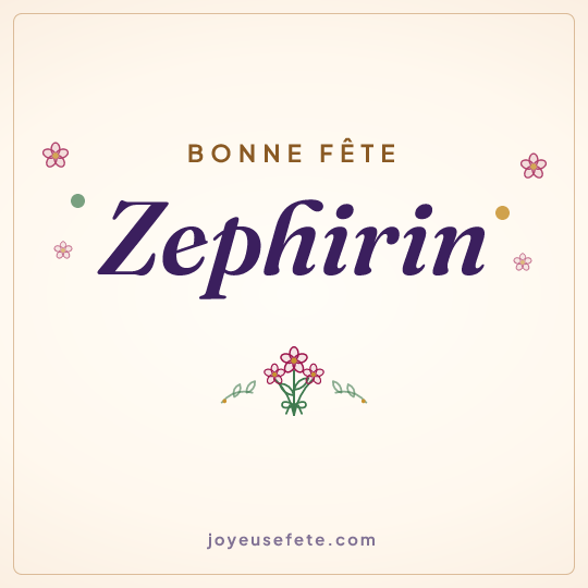 Image carrée « Bonne fête Zephirin » pour WhatsApp