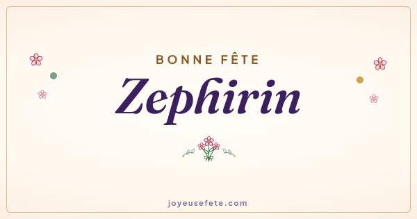 Image « Bonne fête Zephirin » au format large
