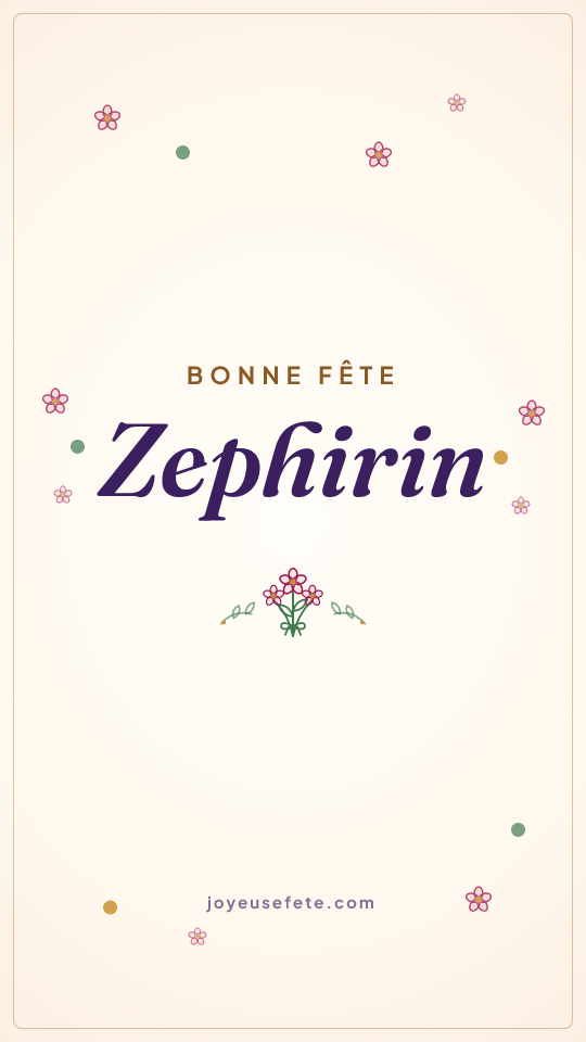 Image « Bonne fête Zephirin » au format story