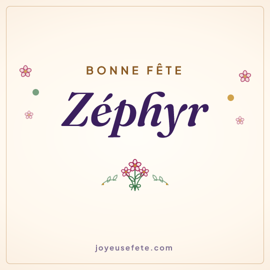 Image carrée « Bonne fête Zéphyr » pour WhatsApp
