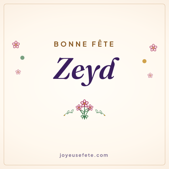 Image carrée « Bonne fête Zeyd » pour WhatsApp