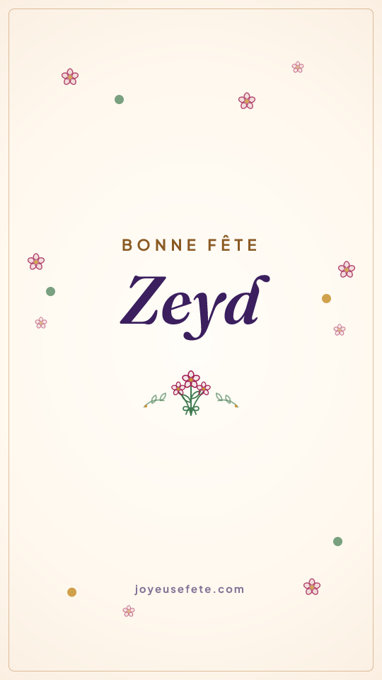 Image « Bonne fête Zeyd » au format story