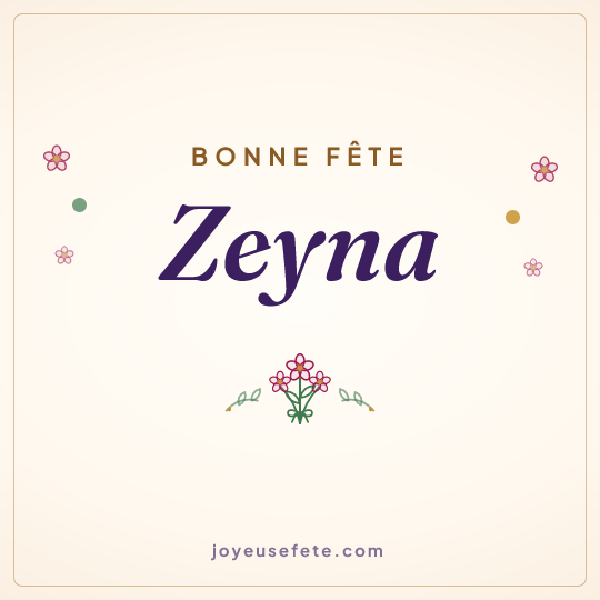 Image carrée « Bonne fête Zeyna » pour WhatsApp