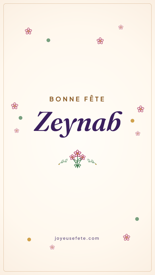 Image « Bonne fête Zeynab » au format story