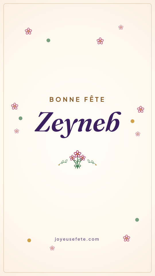 Image « Bonne fête Zeyneb » au format story