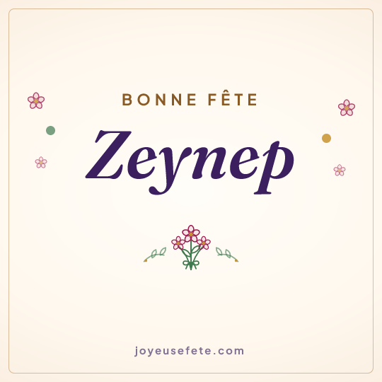 Image carrée « Bonne fête Zeynep » pour WhatsApp