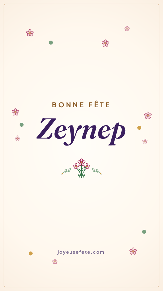 Image « Bonne fête Zeynep » au format story