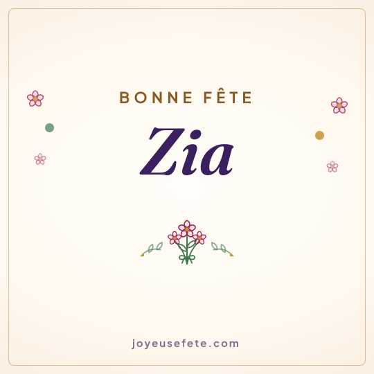 Image carrée « Bonne fête Zia » pour WhatsApp