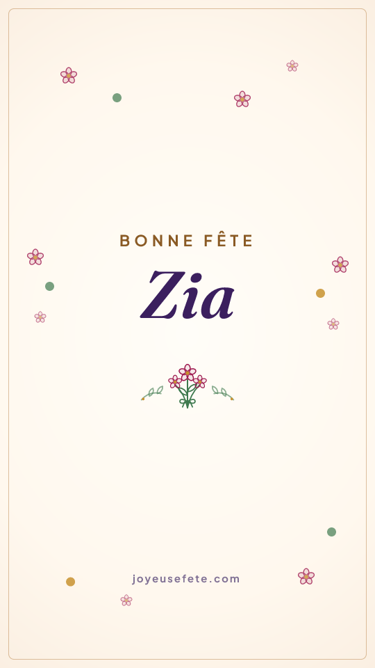 Image « Bonne fête Zia » au format story