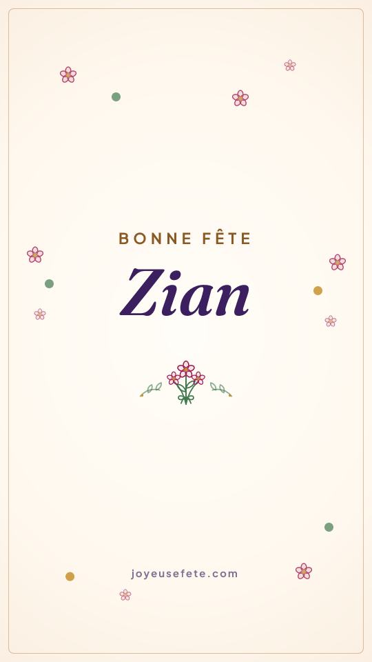 Image « Bonne fête Zian » au format story