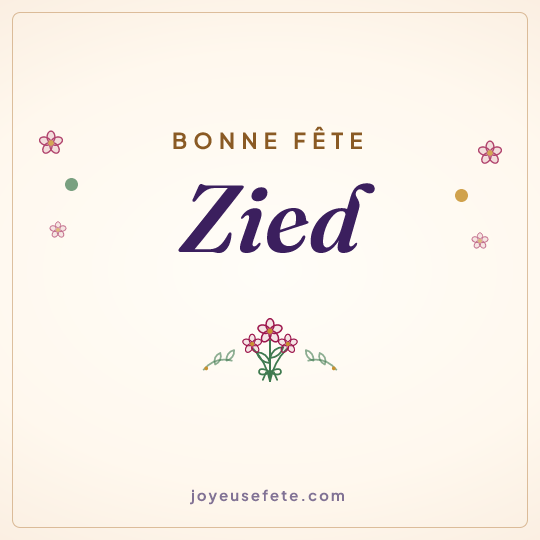 Image carrée « Bonne fête Zied » pour WhatsApp