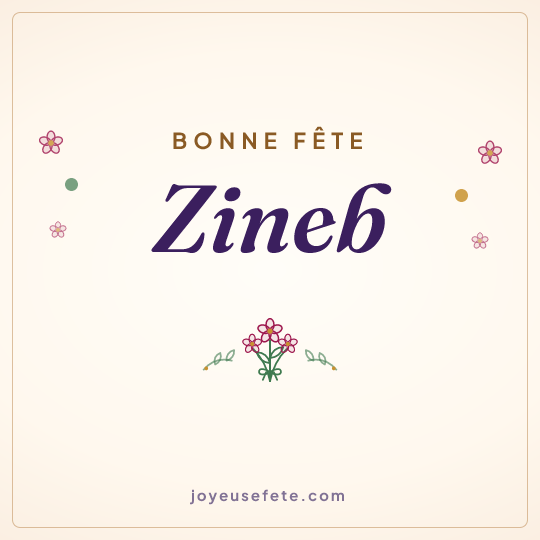 Image carrée « Bonne fête Zineb » pour WhatsApp