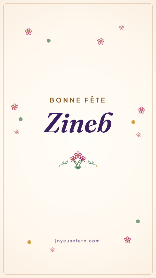 Image « Bonne fête Zineb » au format story