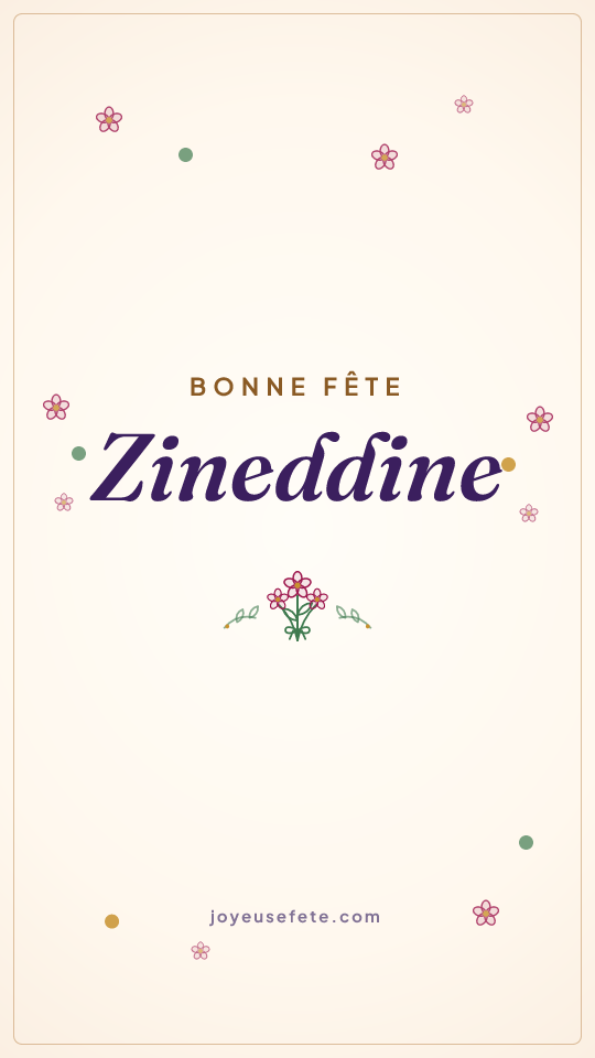 Image « Bonne fête Zineddine » au format story