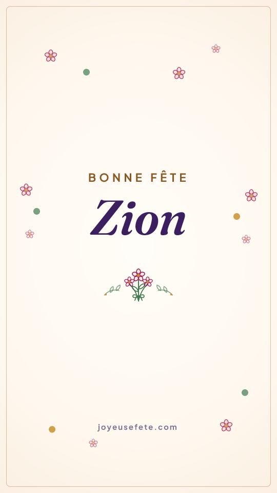 Image « Bonne fête Zion » au format story