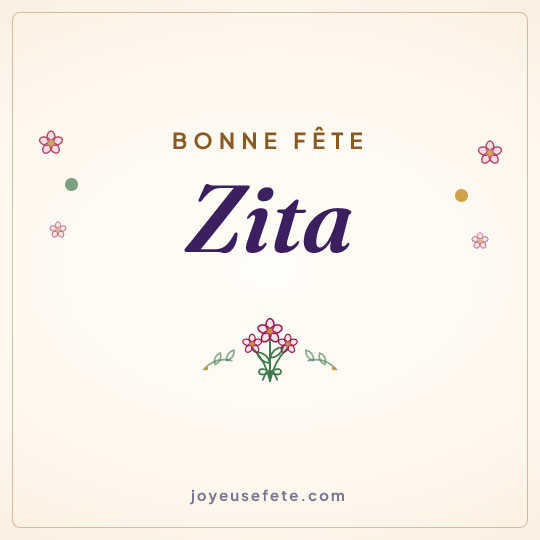 Image carrée « Bonne fête Zita » pour WhatsApp