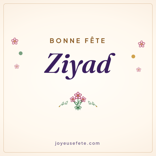 Image carrée « Bonne fête Ziyad » pour WhatsApp