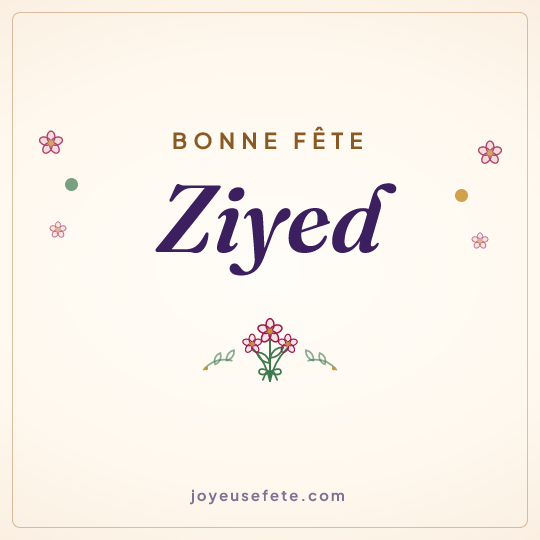 Image carrée « Bonne fête Ziyed » pour WhatsApp