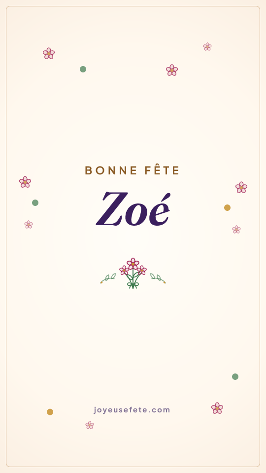 Image « Bonne fête Zoé » au format story