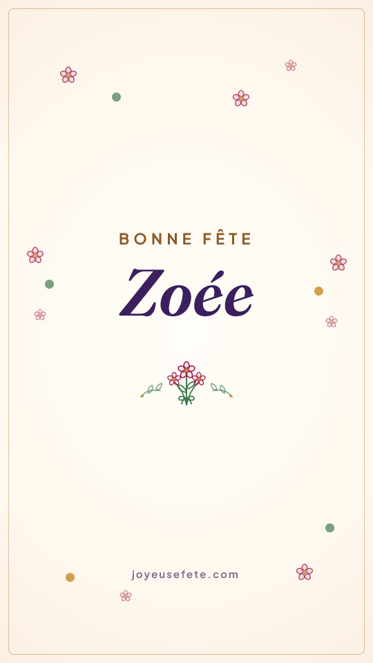 Image « Bonne fête Zoée » au format story