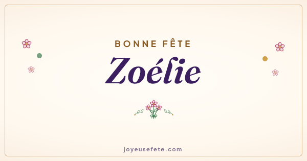 Image « Bonne fête Zoélie » au format large
