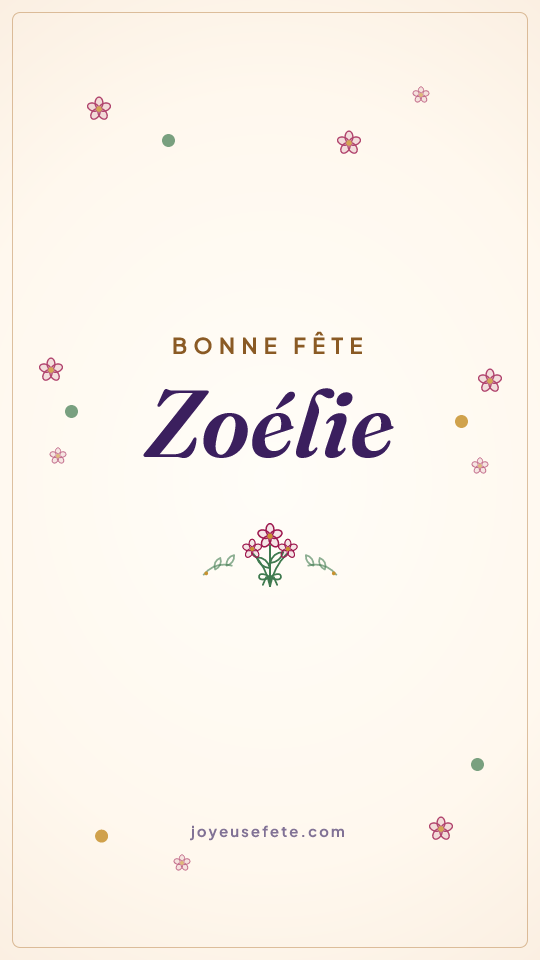 Image « Bonne fête Zoélie » au format story