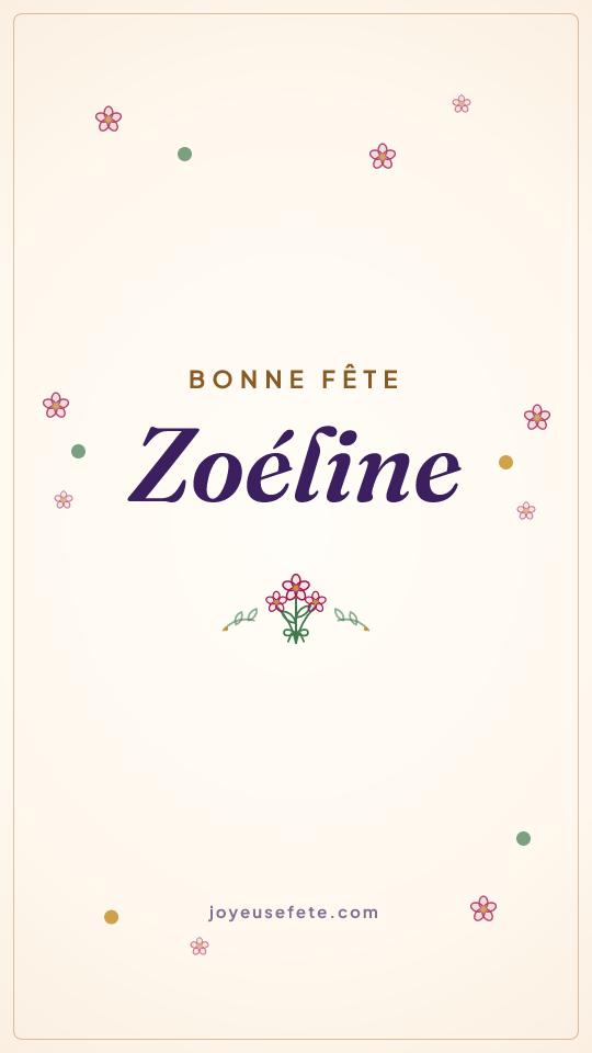 Image « Bonne fête Zoéline » au format story