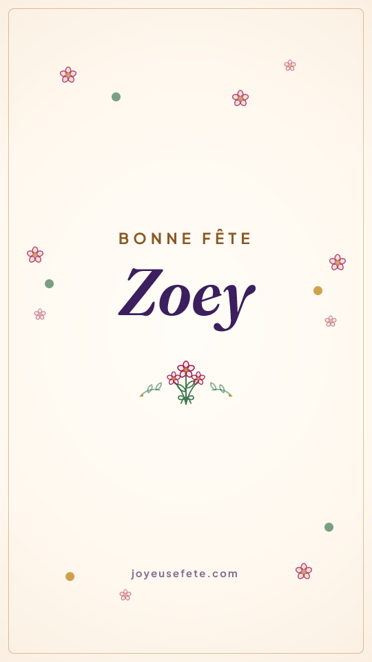 Image « Bonne fête Zoey » au format story