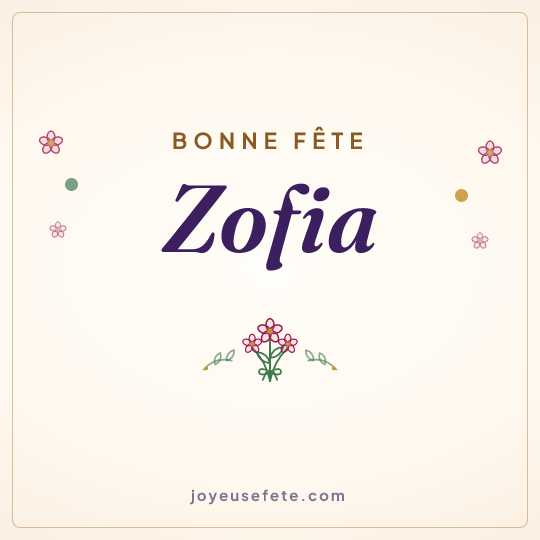 Image carrée « Bonne fête Zofia » pour WhatsApp