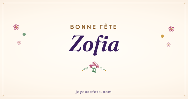 Image « Bonne fête Zofia » au format large