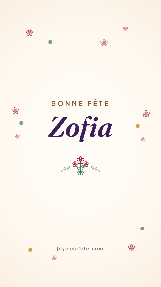 Image « Bonne fête Zofia » au format story