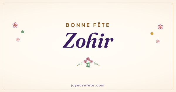 Image « Bonne fête Zohir » au format large