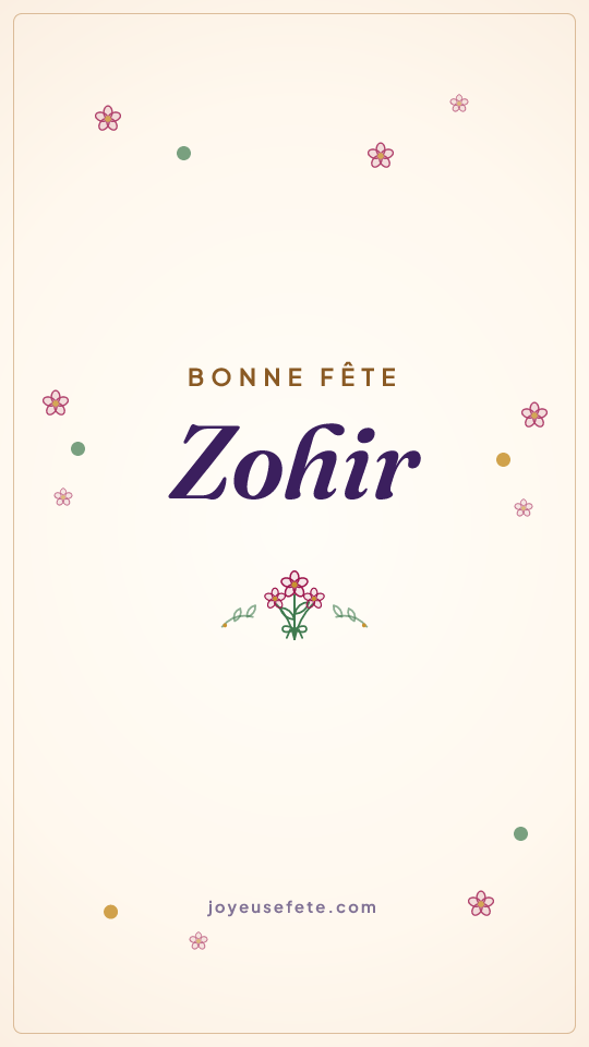 Image « Bonne fête Zohir » au format story